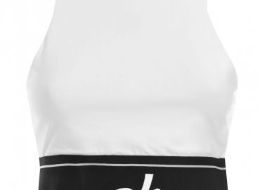 Deha B64401 Γυναικείο Crop Top Αμάνικο Καλοκαιρινό Λευκό B64401-10001 - DEHA - 