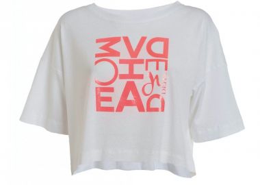 Deha B64440 Κοντομάνικο Crop Top Λευκό - DEHA - 