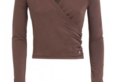 Deha Χειμερινή Γυναικεία Μπλούζα Μακρυμάνικη με V Λαιμόκοψη Καφέ B74432-65227 - DEHA - 
