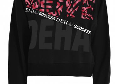 Deha Cropped Γυναικείο Φούτερ Μαύρο B74862-10009 - DEHA - 