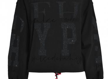 Deha Cropped Γυναικείο Φούτερ Μαύρο B74862-10009 - DEHA - 