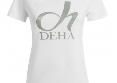Deha Γυναικείο T-shirt Λευκό με Στάμπα A00141-10001 - DEHA - 