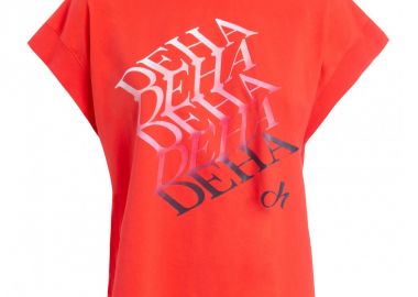 Deha Γυναικείο T-shirt Πορτοκαλί με Στάμπα B64520-55214 - DEHA - 