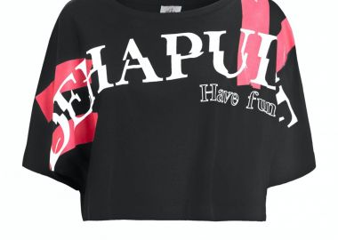 Deha Κοντομάνικο Crop Top Μαύρο B64533-10009 - DEHA - 