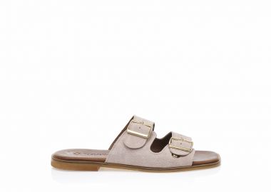 Δερμάτινα σανδάλια χειροποίητα nude με ρυθμιζόμενη φάσα NUDE - Tsoukalas - 