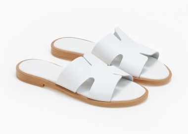 Δερμάτινα σανδάλια με ανοίγματα στο πλάι - Λευκό - Issue - 
