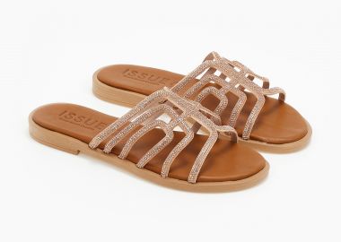 Δερμάτινα σανδάλια με ιδιαίτερο σχέδιο - Χαλκός - Issue - 