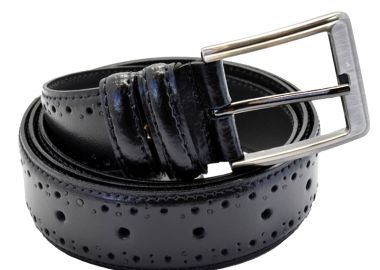 δερμάτινη ανδρική ζώνη bergman με φάρδος 3,5 cm b3553bl - BERGMAN - B3553BL