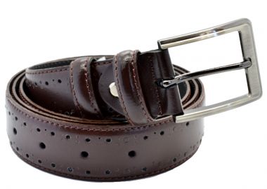 δερμάτινη ανδρική ζώνη bergman με φάρδος 3,5 cm b3553br - BERGMAN - B3553BR