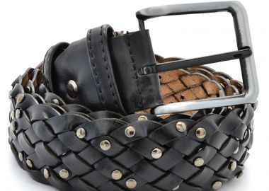 δερμάτινη ανδρική ζώνη bergman με φάρδος 4 cm b4088bl - BERGMAN - B4088BL