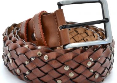 δερμάτινη ανδρική ζώνη bergman με φάρδος 4 cm b4088br - BERGMAN - B4088BR