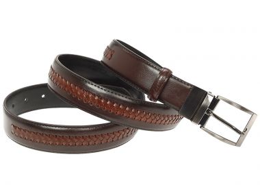 δερμάτινη ανδρική ζώνη makis tselios διπλής όψεως με φάρδος 3,5cm 6-107 - LAVOR - 6-107