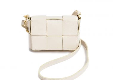 Δερμάτινη mini τσάντα με πλεκτό σχέδιο - MAT FASHION - 