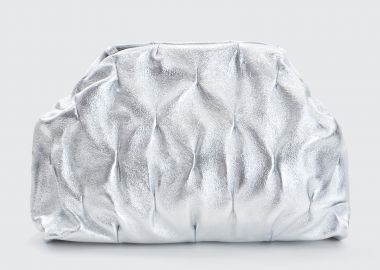 Δερμάτινη τσάντα φάκελος metallic με ανάγλυφη υφή - MAT FASHION - 