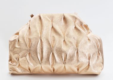 Δερμάτινη τσάντα φάκελος metallic με ανάγλυφη υφή - MAT FASHION - 