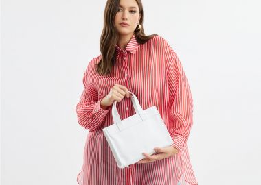 Δερμάτινη τσάντα με τσέπη - MAT FASHION - 