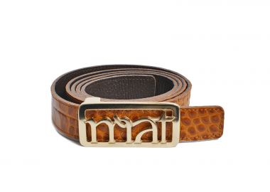 Δερμάτινη ζώνη double face με mat αγκράφα - MAT FASHION - 