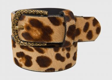 Δερμάτινη ζώνη με animal print - FUNKY BUDDHA - 