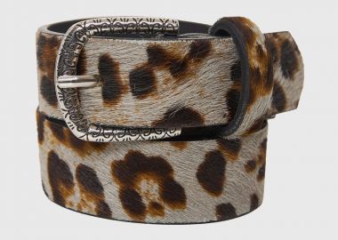 Δερμάτινη ζώνη με animal print - FUNKY BUDDHA - 