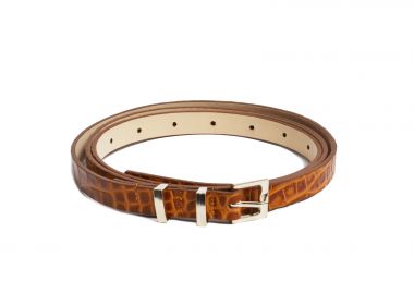 Δερμάτινη ζώνη με croco υφή - MAT FASHION - 