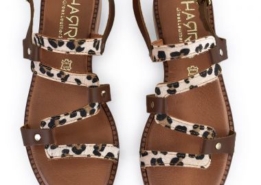 Δερμάτινο animal print σανδάλι HARRIS 135-1084 - Harris - 