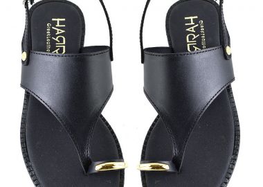 Δερμάτινο μαύρο σανδάλι HARRIS 500-1084 - Harris - 
