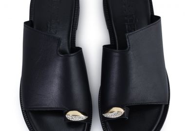 Δερμάτινο μαύρο σανδάλι LADY 105 - Lady - 