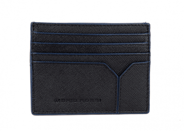 Δερμάτινο πορτοφόλι καρτών Mario Rossi 8932 Blue - MARIO ROSSI - 