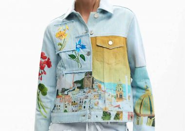 Desigual γυναικείo denim jacket με Amalfi print 