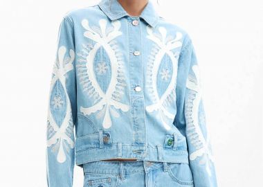 Desigual γυναικείo denim jacket με κεντήματα 