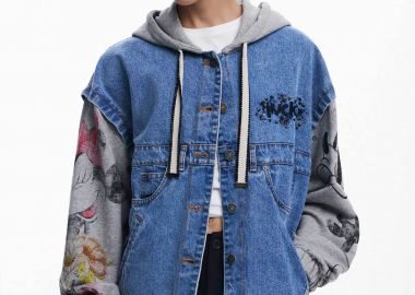 Desigual γυναικείo denim jacket με κουκούλα 
