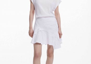 Desigual γυναικείο φόρεμα mini με δαντέλα κιπούρ 