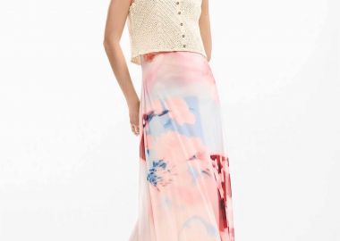 Desigual γυναικείο midi αμάνικο φόρεμα Regular Fit 