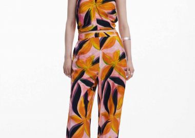 Desigual γυναικείο παντελόνι με floral σχέδιο 
