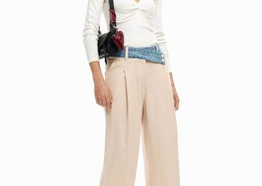 Desigual γυναικείο παντελόνι με ζώνη Wide Fit 