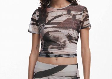 Desigual γυναικείο T-shirt με all-over print 