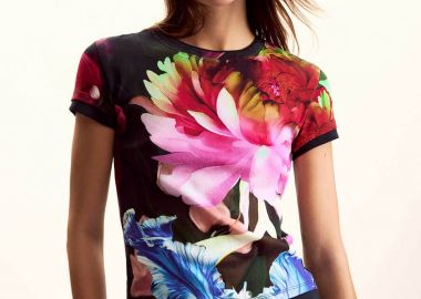 Desigual γυναικείο T-shirt με floral print Regular Fit 
