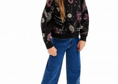 Desigual παιδική μπλούζα φούτερ με all-over print - 24WGSK10 Μαύρο - DESIGUAL - 