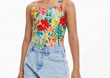 Desigual παιδικό ολόσωμο μαγίο με floral print - 25SGMK03 Πολύχρωμο - DESIGUAL - 
