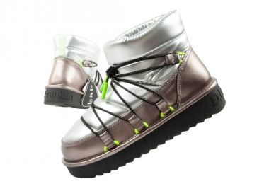 DFranklin women's snow boots winter fashionable insulated ankle boots silver - D.Franklin - 