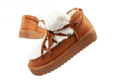 DFranklin women's winter snow boots fashionable fur lining brown ankle boots - D.Franklin - 