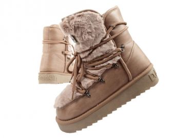 DFranklin women's winter snow boots fashionable fur lining brown high - D.Franklin - 