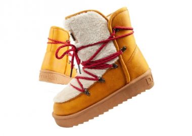 DFranklin women's winter snow boots fashionable fur lining mustard color - D.Franklin - 