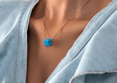 DICE SKY BLUE NECKLACE - sense-shop - 