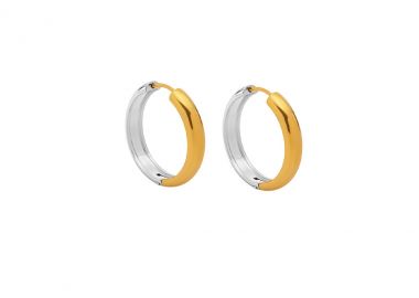 Δίχρωμοι κρίκοι σκουλαρίκια από ανοξείδωτο ατσάλι -  - 