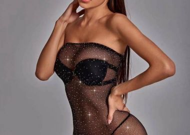 ΔΙΧΤΥΩΤΟ BABYDOLL ΜΕ ΣΤΡΑΣ - VERONIKY - fashionroom - 