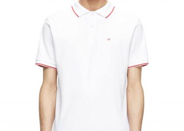 Diesel ανδρική μπλούζα πόλο με λογότυπο και contrast ρίγες Slim Fit 
