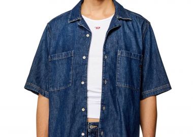 Diesel ανδρικό denim πουκάμισο με κοντό μανίκι Regular Fit 
