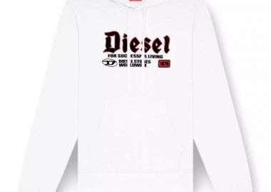 DIESEL Ανδρικό Φούτερ με Κουκούλα S-GINN-HOOD-K45 SWEAT-SHIRT - ΛΕΥΚΟ-A15723-0HAYT-100-WHITE - DIESEL - 