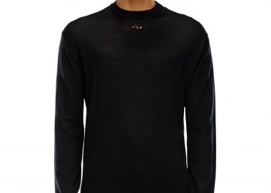 Diesel ανδρικό μάλλινο πουλόβερ με monogram ''K-Garth'' - W24A124440CHAU Μαύρο - DIESEL - 